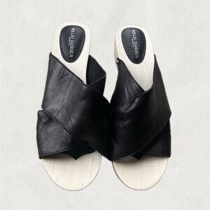 Black leather Kelsi Dagger studded sandals